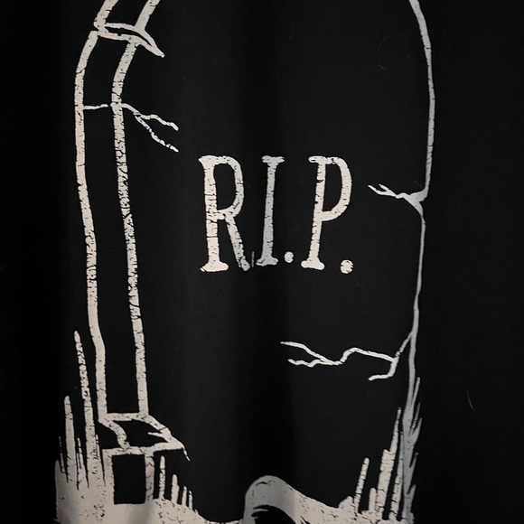 Rare Lularoe RIP deathrock goth minidress or long tee large and flowy - Picture 3 of 4